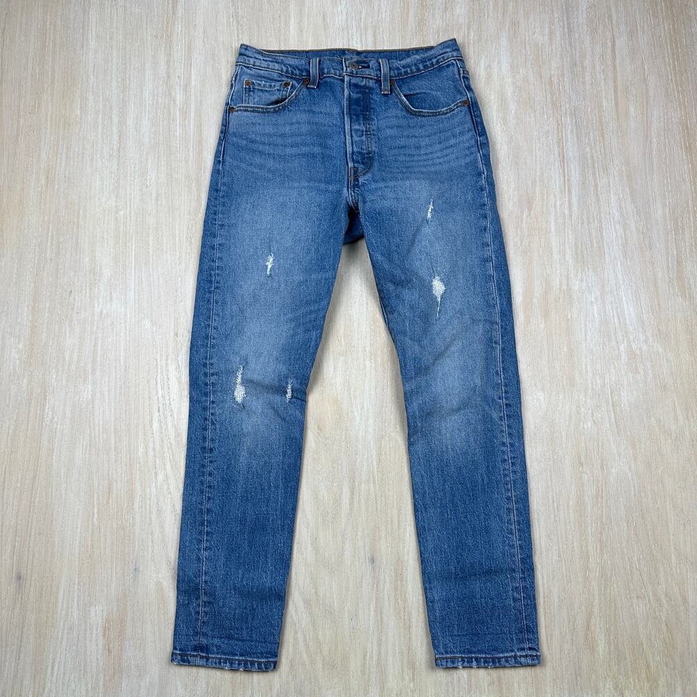 Levi's Authentic 501 S High Rise Distressed Casual Everyday Denim Jeans 27X28